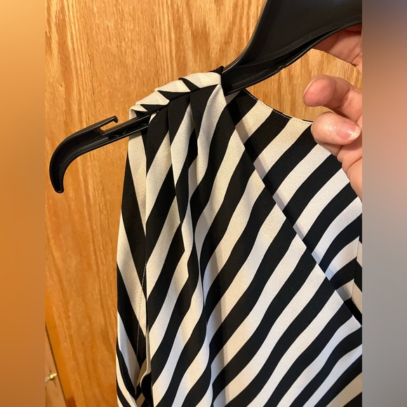 $120 Felicity & Coco zig zag stripe black & cream lightweight sheath dress. S M - Picture 7 of 12